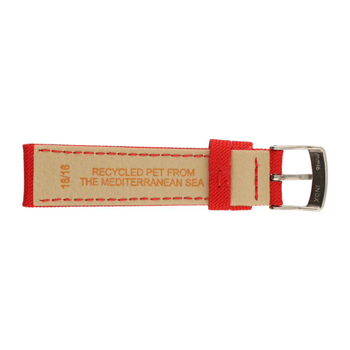 Morellato PMX083OCEAN horlogeband van vegan leer met rode gesp-sluiting