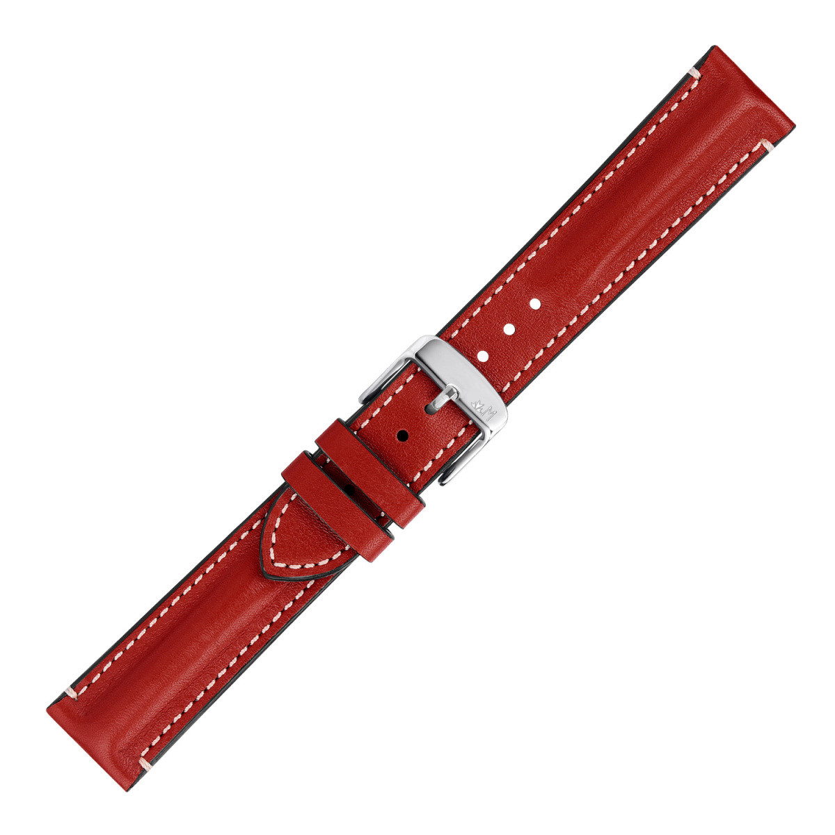 Morellato PMX083SAILING rode leren horlogeband met zilverkleurige gesp