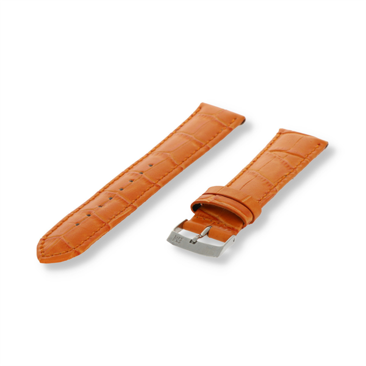 Morellato PMX086SAMBA oranje leren horlogeband met kroko patroon en zilverkleurige gesp