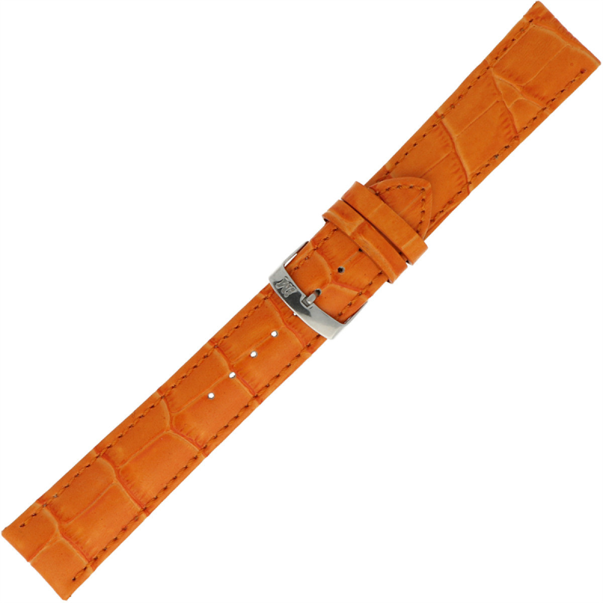 Morellato PMX086SAMBA oranje leren horlogeband met kroko patroon en zilverkleurige gesp