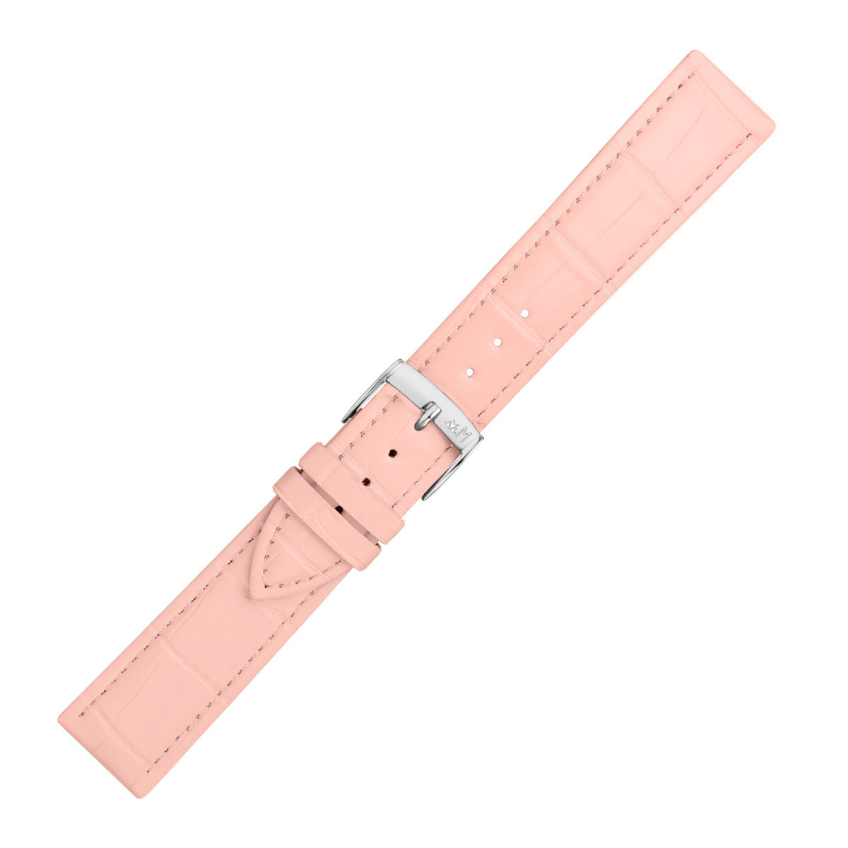 Morellato PMX087TIGLIO roze vegan leren horlogeband met kroko patroon en zilverkleurige gesp