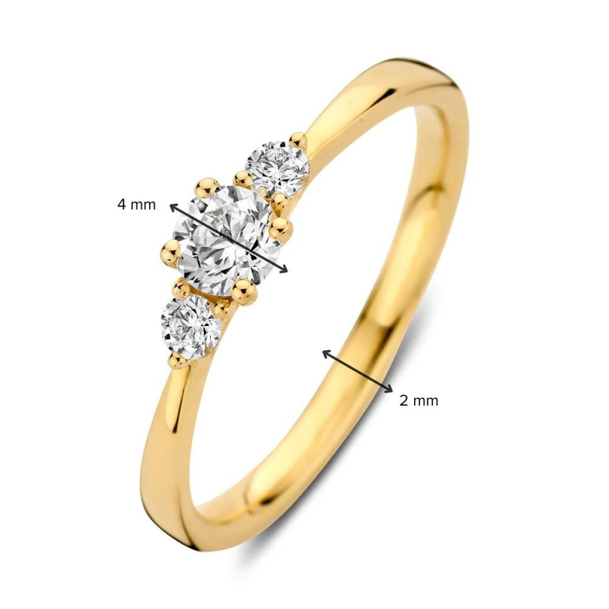 Aurore Alix RA15600037 verlovingsring van 18-karaat goud met briljant geslepen lab grown diamant 0.37 crt