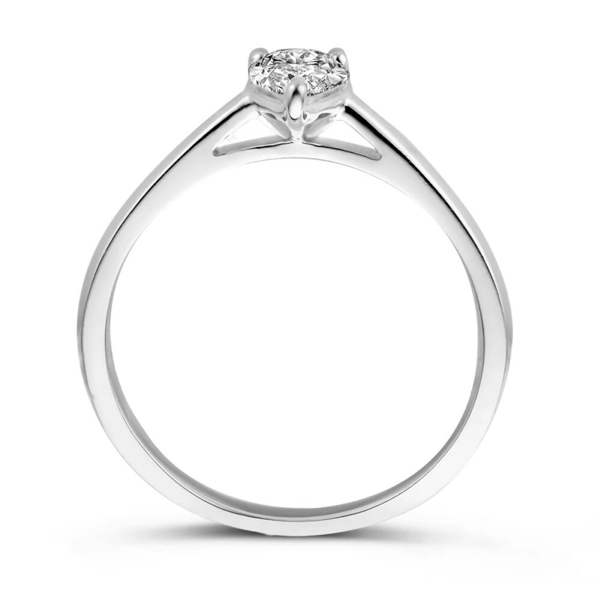 Aurore Ava RA25710050 witgouden solitaire ring met peer lab grown diamant 0.50 crt