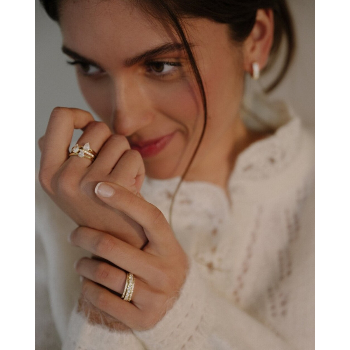 Aurore Ava RA25720075 verlovingsring van 18-k witgoud met lab grown diamant 0.75 crt