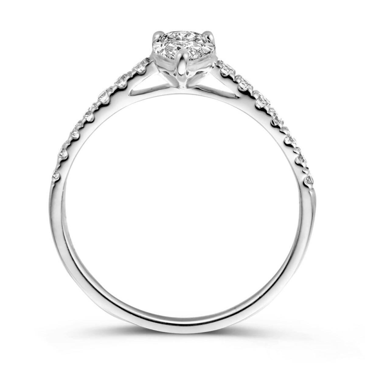 Aurore Ava RA25720075 verlovingsring van 18-k witgoud met lab grown diamant 0.75 crt