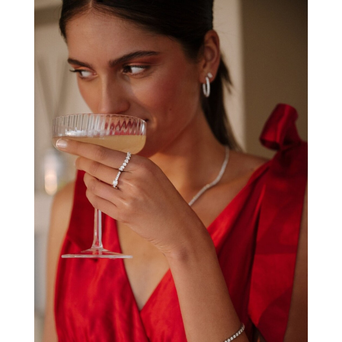 Aurore Bella RA15510140 verlovingsring van 18-karaat goud hartvormige lab grown diamant 1.40 crt