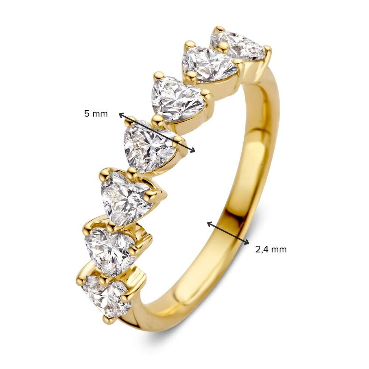 Aurore Bella RA15510140 verlovingsring van 18-karaat goud hartvormige lab grown diamant 1.40 crt