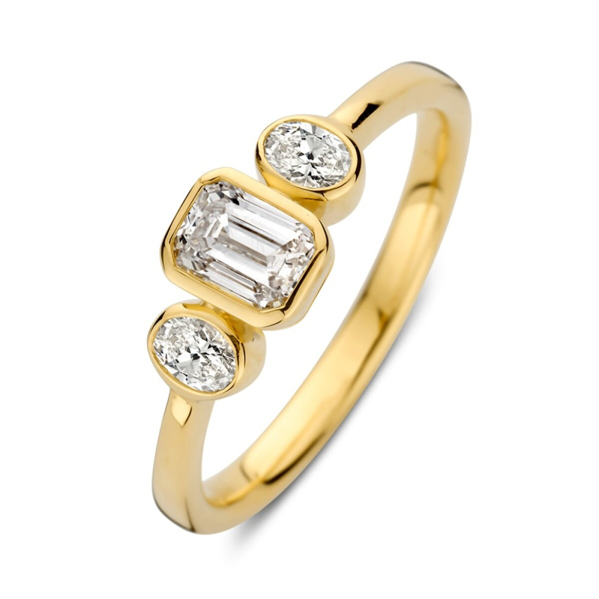 Aurore Charlie RA15640070 18-karaat gouden trilogy ring met lab grown diamanten 0.70 crt