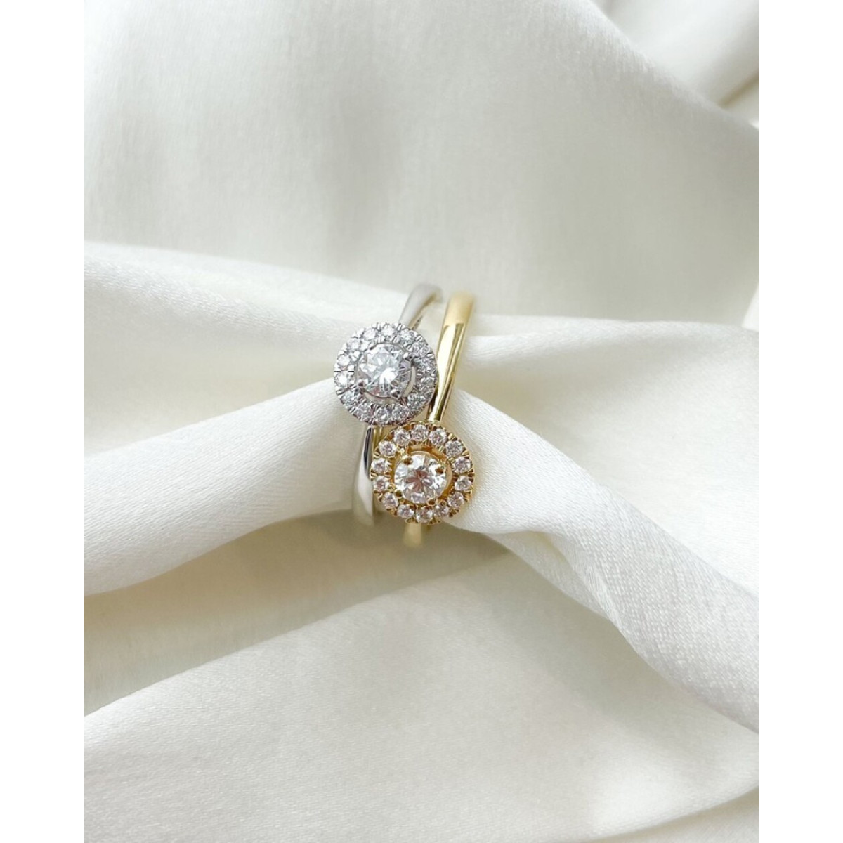 Aurore Emma RA15100050 entourage ring van 18-karaat goud met briljant lab grown diamant 0.50 crt