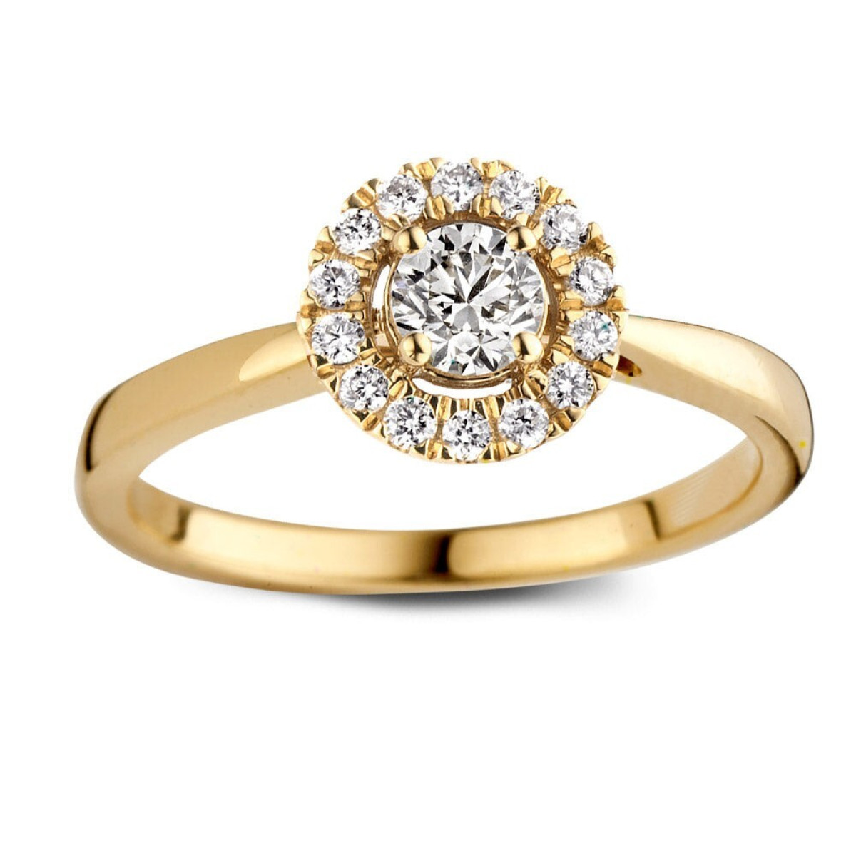 Aurore Emma RA15100050 entourage ring van 18-karaat goud met briljant lab grown diamant 0.50 crt