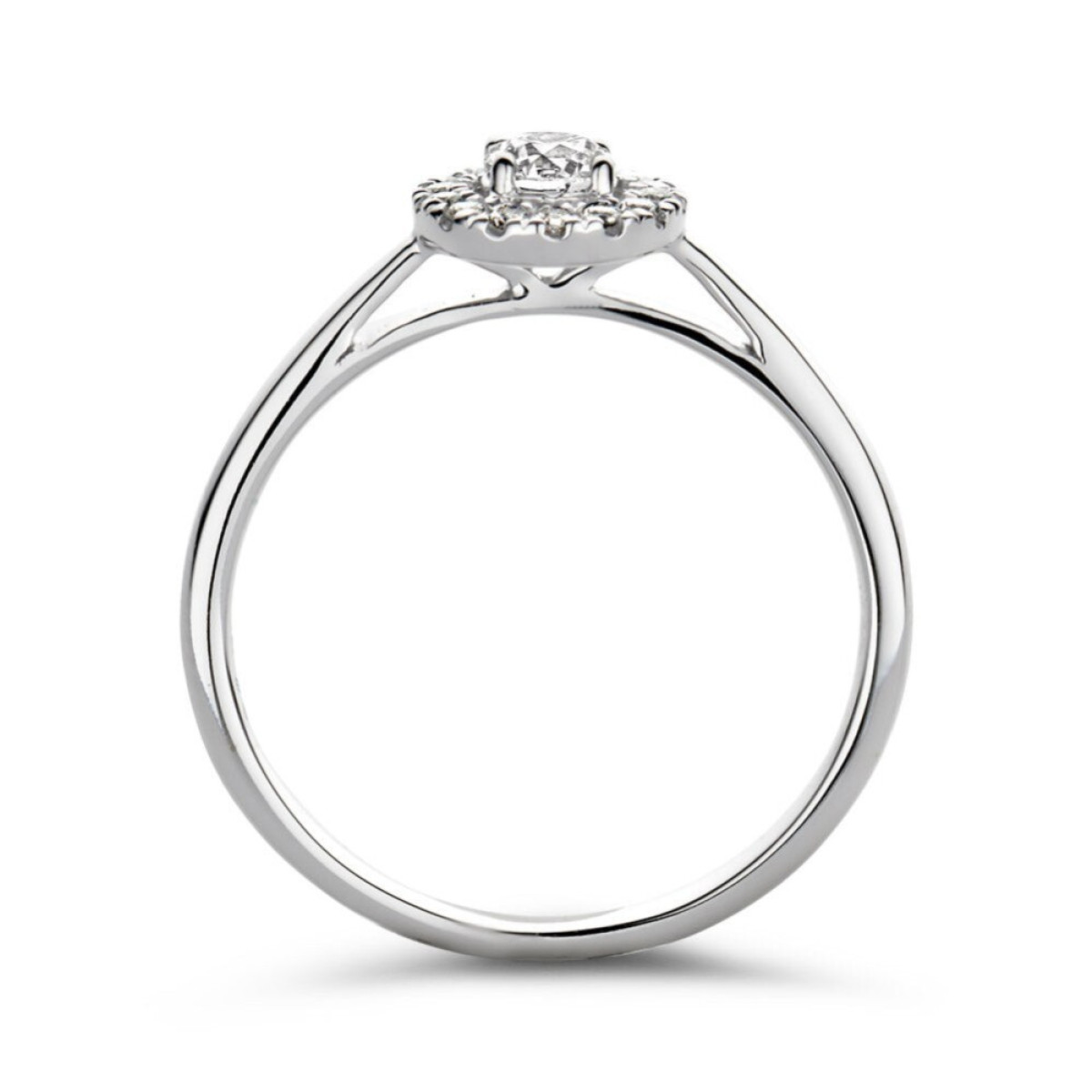 Aurore Emma RA25100030 halo ring van 18-karaat witgoud met lab grown diamant 0.30 crt