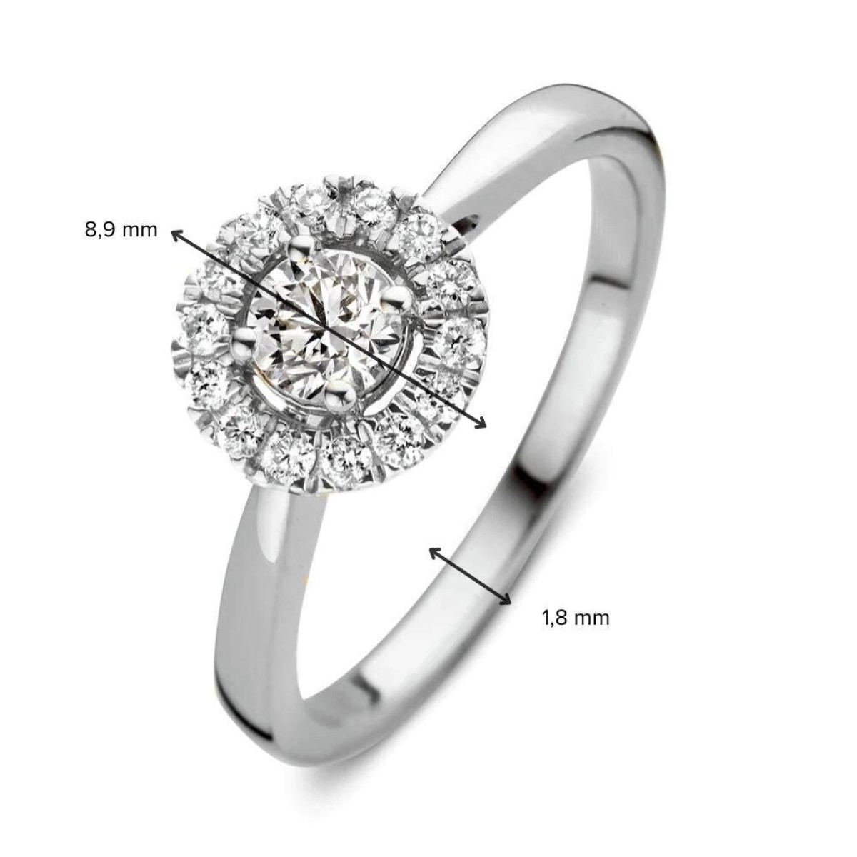 Aurore Emma RA25100050 entourage ring witgoud met briljant lab grown 0.50 crt
