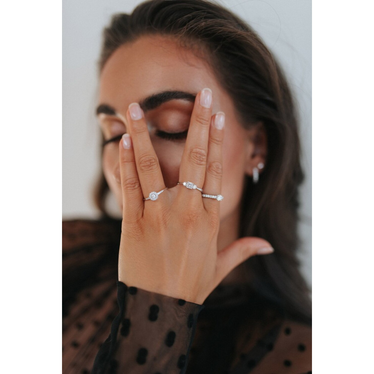 Aurore Emma RA25110020 witgouden verlovingsring met briljant geslepen lab grown diamant 0.20 crt