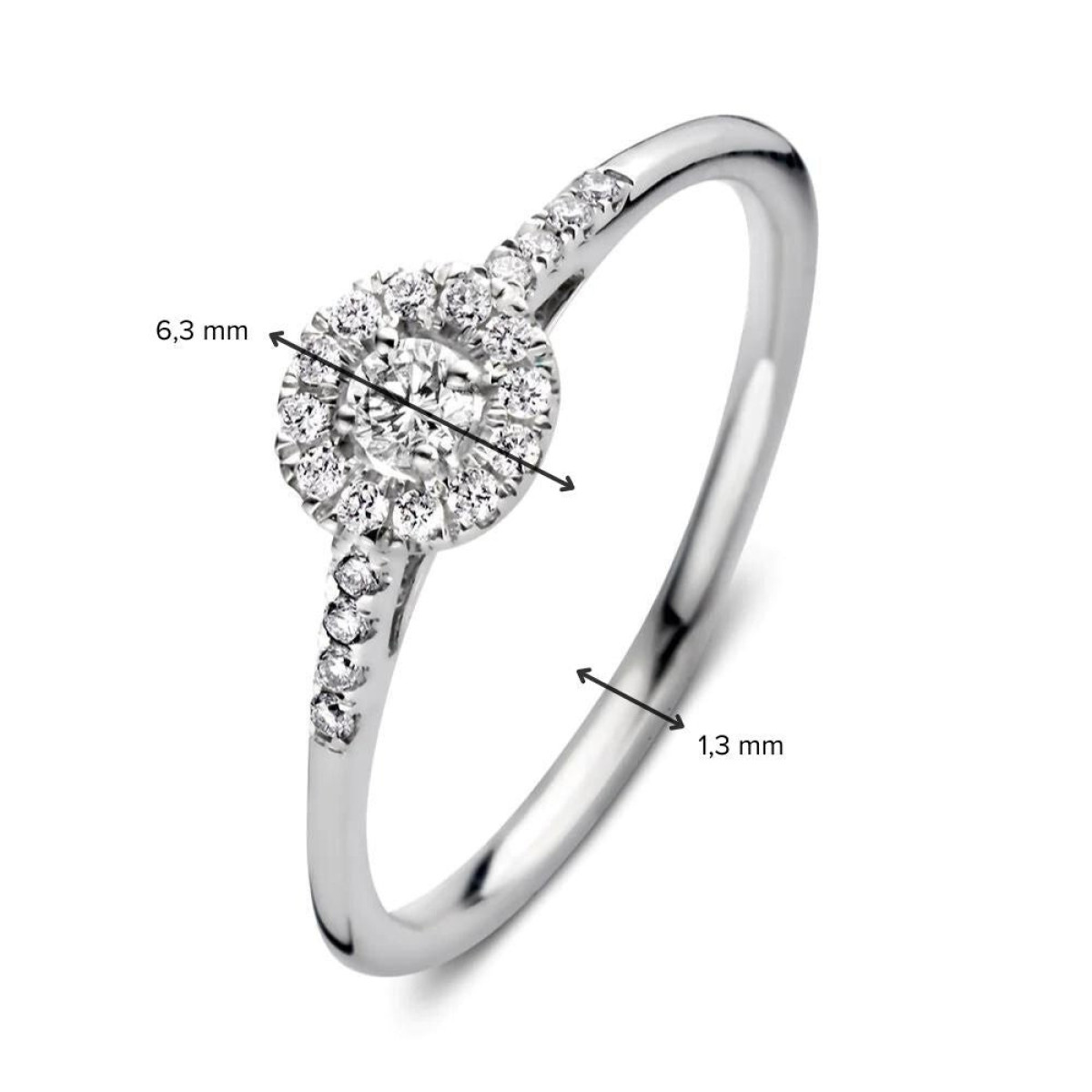 Aurore Emma RA25110020 witgouden verlovingsring met briljant geslepen lab grown diamant 0.20 crt