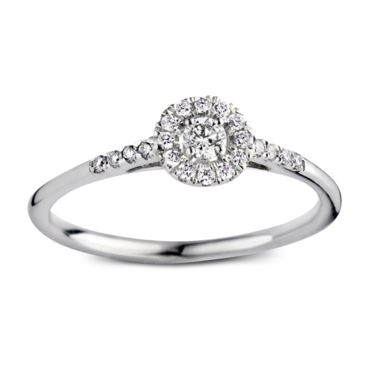 Aurore Emma RA25110020 witgouden verlovingsring met briljant geslepen lab grown diamant 0.20 crt