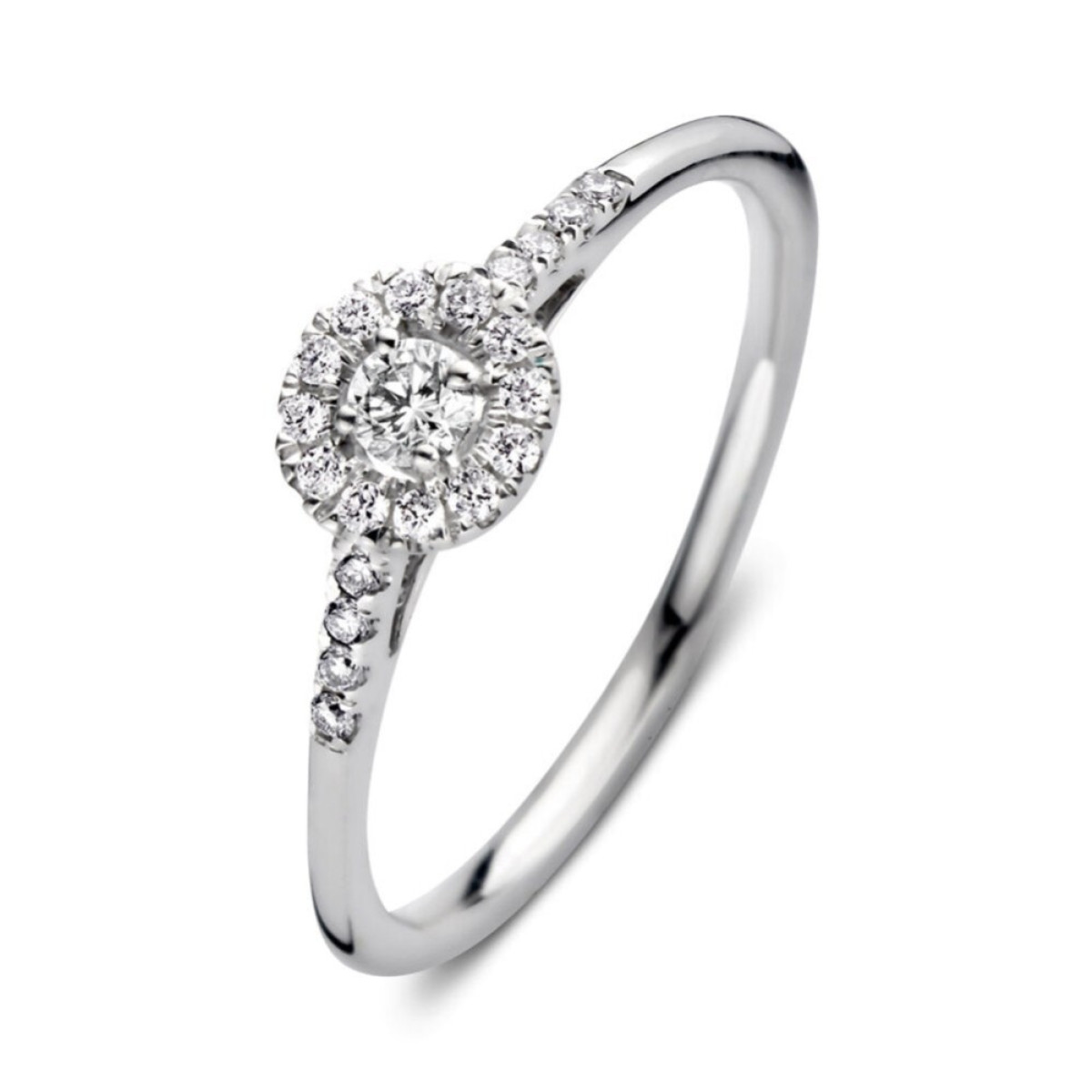Aurore Emma RA25110020 witgouden verlovingsring met briljant geslepen lab grown diamant 0.20 crt