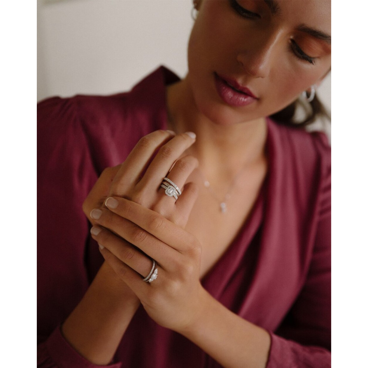 Aurore Evie RA25620090 witgouden diamanten ring met briljant lab grown 0.90 crt