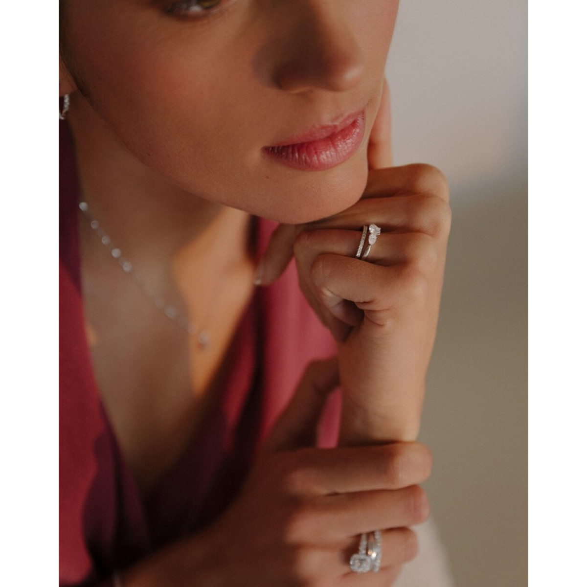 Aurore Evie RA25620090 witgouden diamanten ring met briljant lab grown 0.90 crt