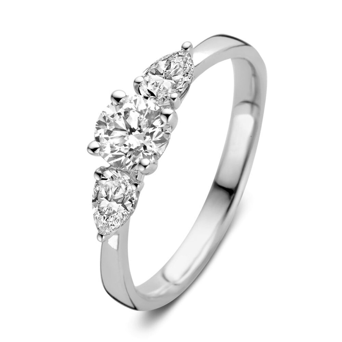Aurore Evie RA25620090 witgouden diamanten ring met briljant lab grown 0.90 crt