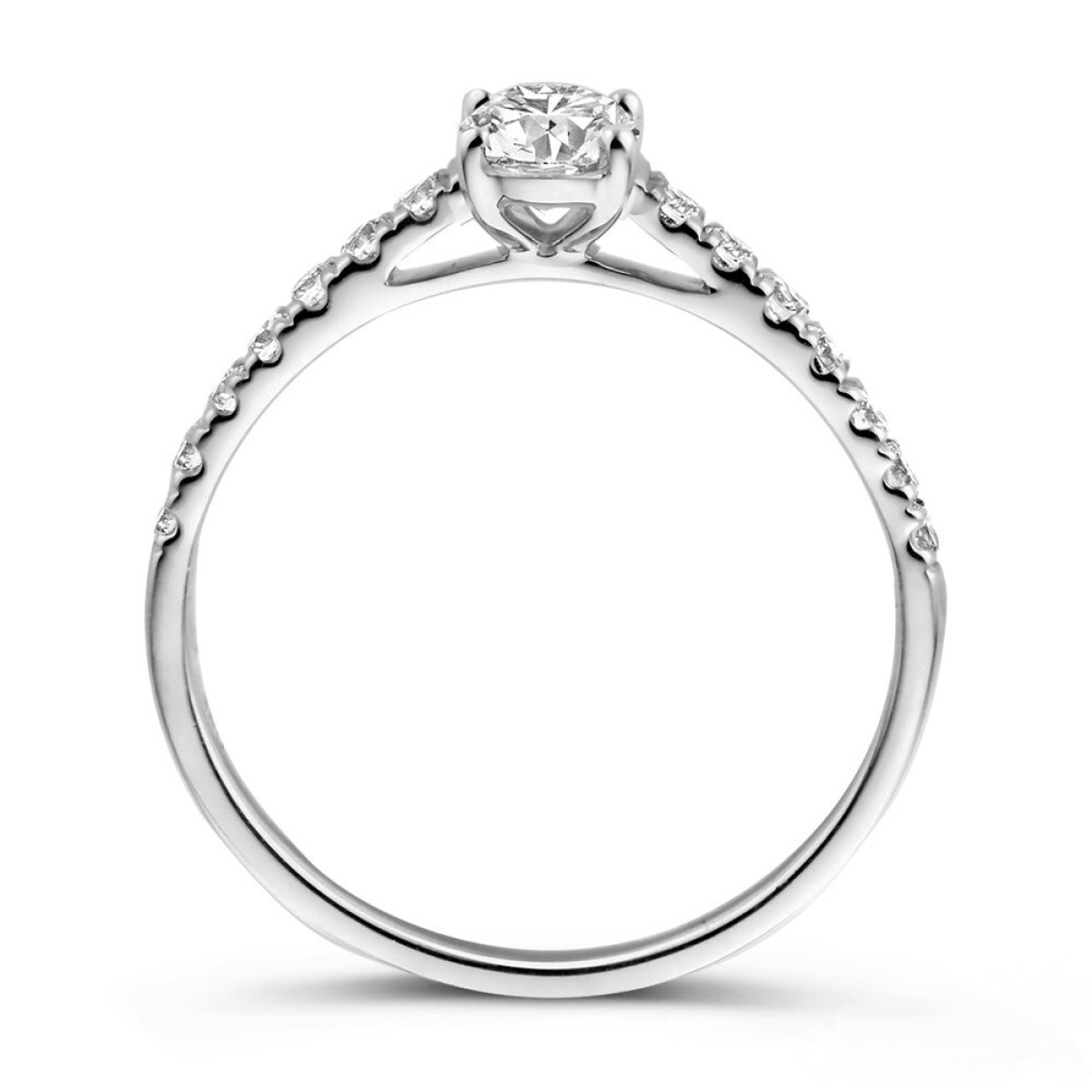 Aurore Franky RA25740048 verlovingsring 18-karaat witgoud met ovale lab grown diamant 0.48 crt