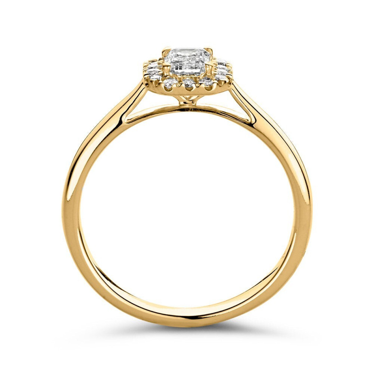 Aurore Ivy RA15300066 verlovingsring van 18-karaat goud met emerald lab grown diamant 0.66 crt