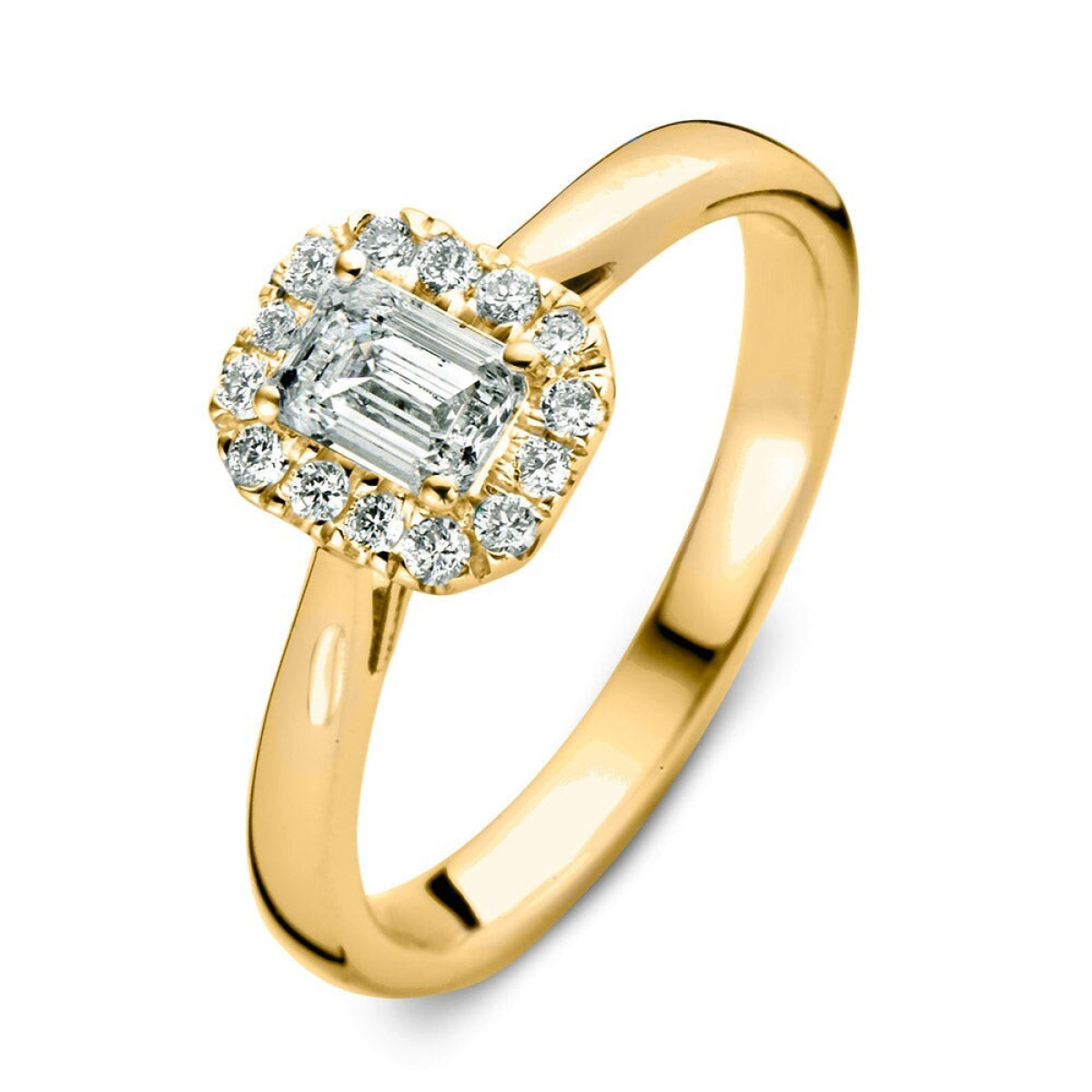 Aurore Ivy RA15300066 verlovingsring van 18-karaat goud met emerald lab grown diamant 0.66 crt