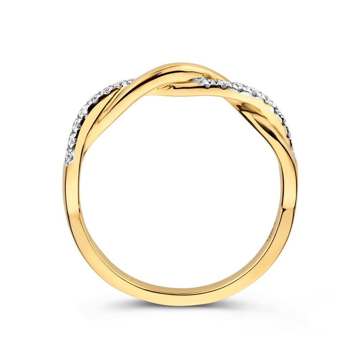 Aurore Jackie RA15560015 crossover ring van 18-karaat goud met lab grown diamant 0.15 crt