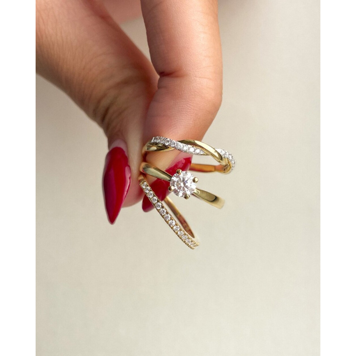 Aurore Jackie RA15560015 crossover ring van 18-karaat goud met lab grown diamant 0.15 crt