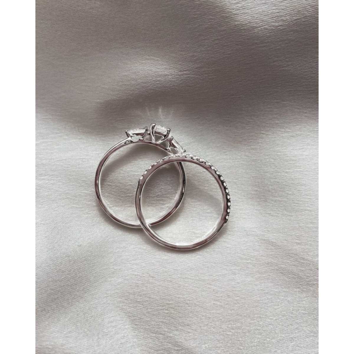Aurore Lize RA25610090 witgouden trilogy verlovingsring met emerald lab grown diamant 0.90 crt