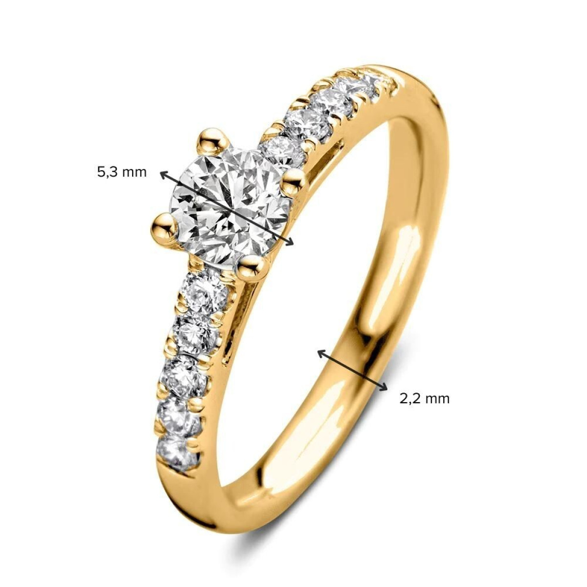 Aurore Mary RA15700080 gouden verlovingsring met briljant geslepen lab grown 0.80 crt