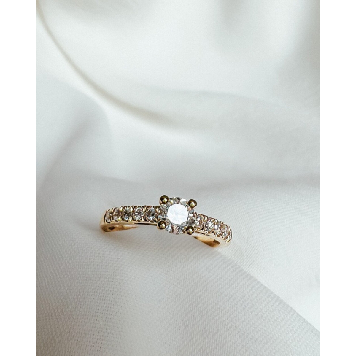 Aurore Mary RA15700080 gouden verlovingsring met briljant geslepen lab grown 0.80 crt
