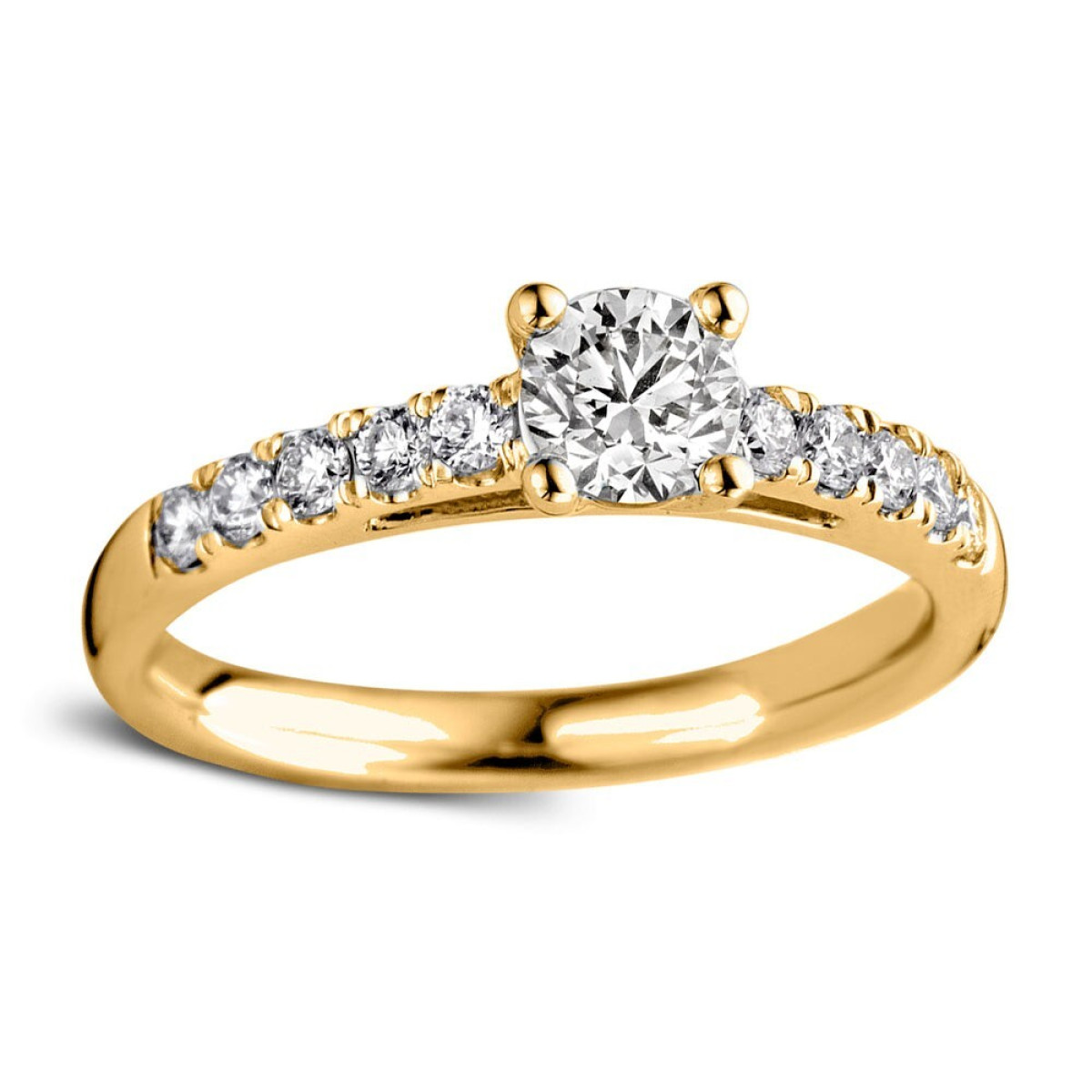 Aurore Mary RA15700080 gouden verlovingsring met briljant geslepen lab grown 0.80 crt