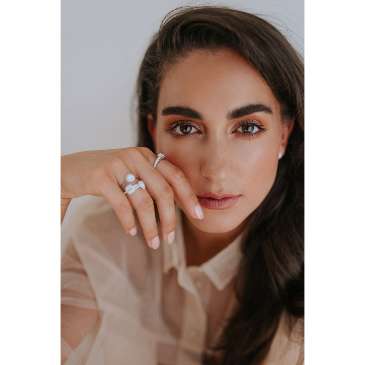 Aurore Mary RA25700080 verlovingsring van 18-karaat witgoud met briljant lab grown diamant 0.80 crt