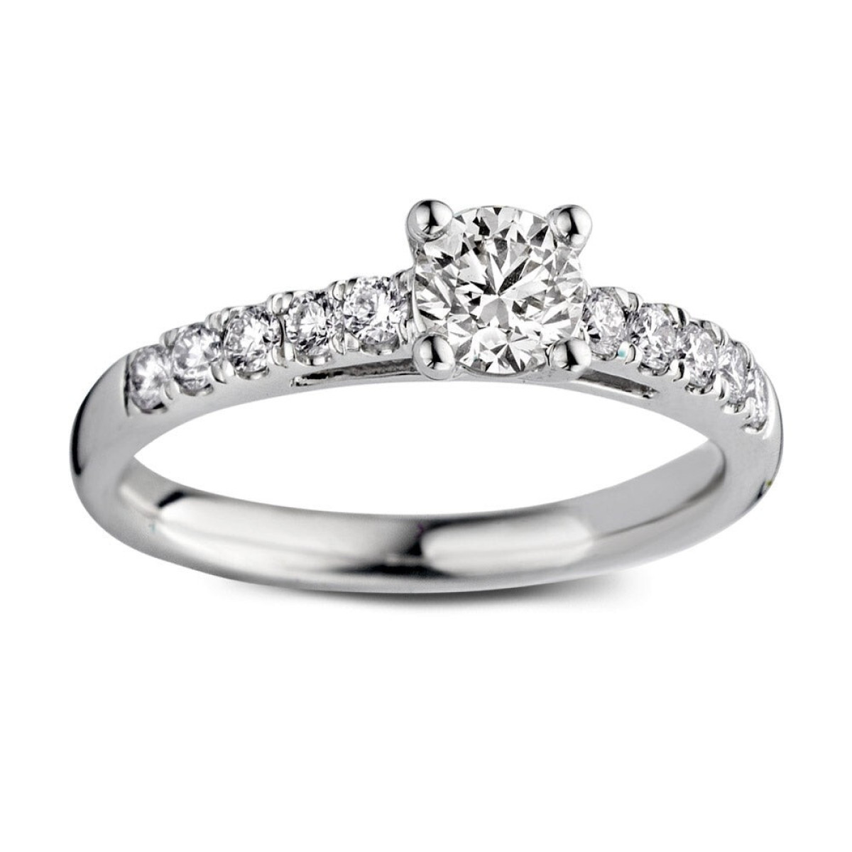 Aurore Mary RA25700080 verlovingsring van 18-karaat witgoud met briljant lab grown diamant 0.80 crt