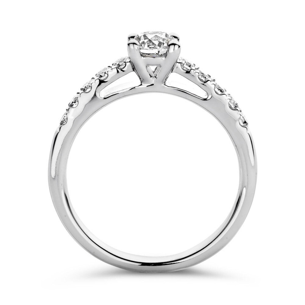 Aurore Mary RA25700080 verlovingsring van 18-karaat witgoud met briljant lab grown diamant 0.80 crt