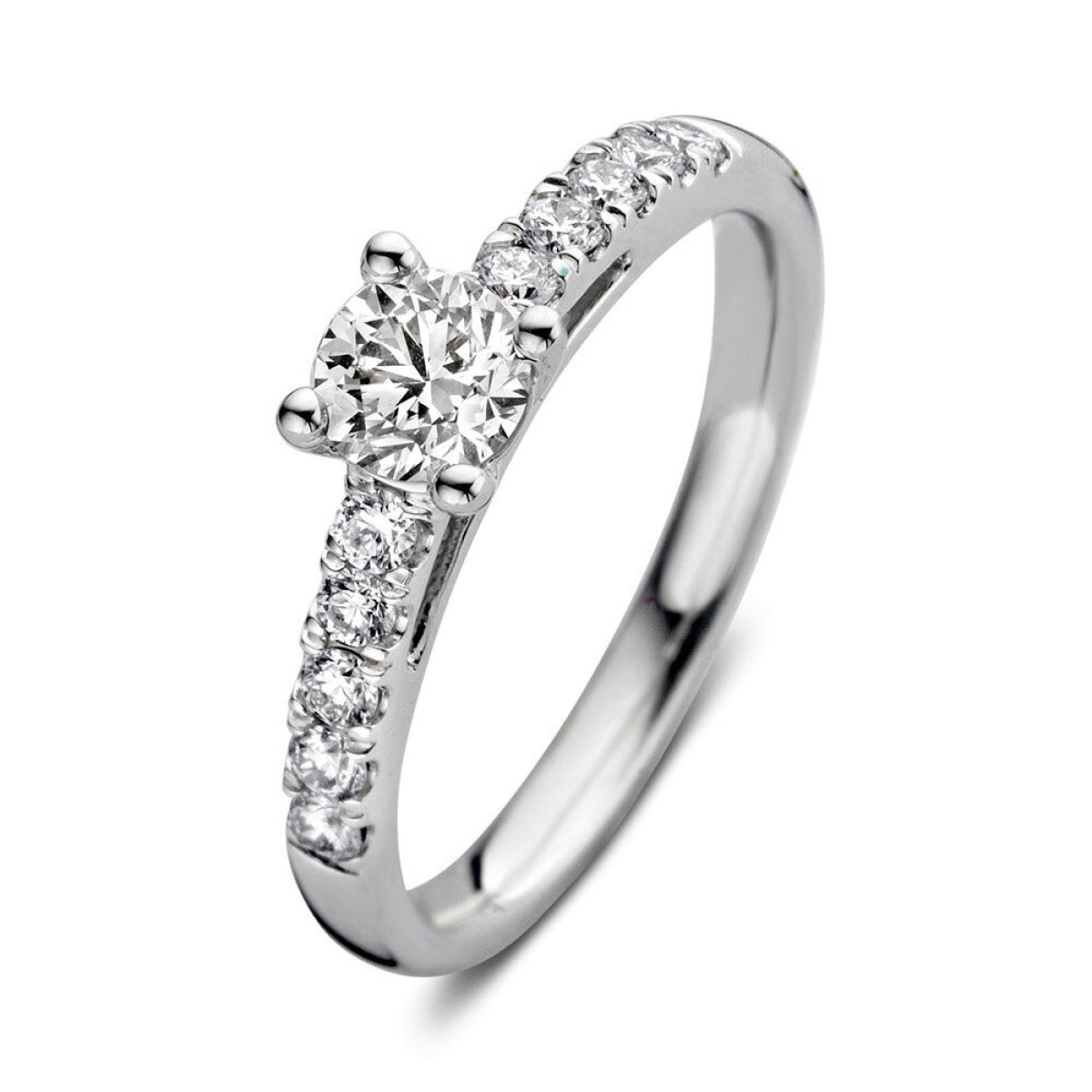 Aurore Mary RA25700080 verlovingsring van 18-karaat witgoud met briljant lab grown diamant 0.80 crt
