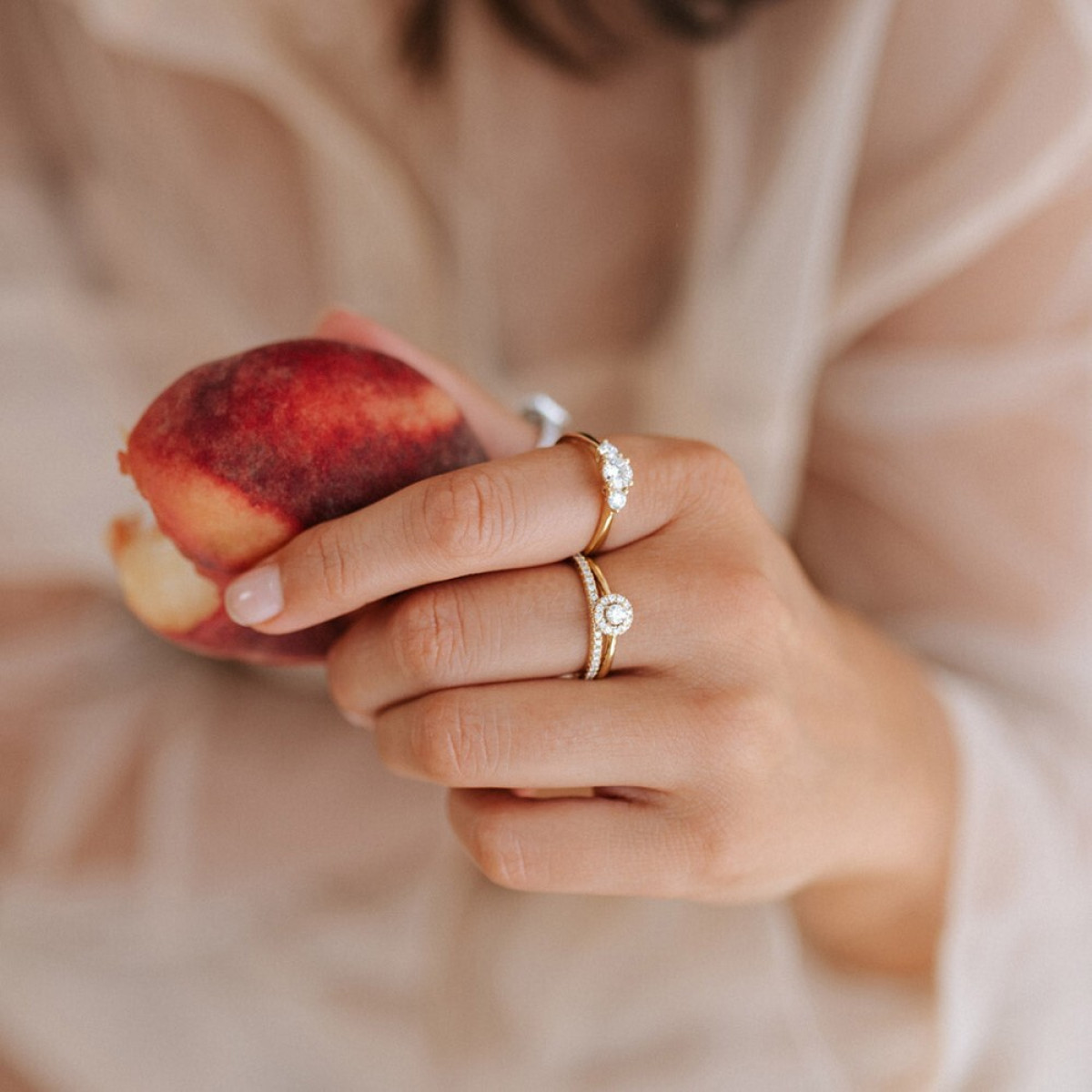 Aurore Millie RA25500020 witgouden diamanten ring met briljant lab grown 0.20 crt