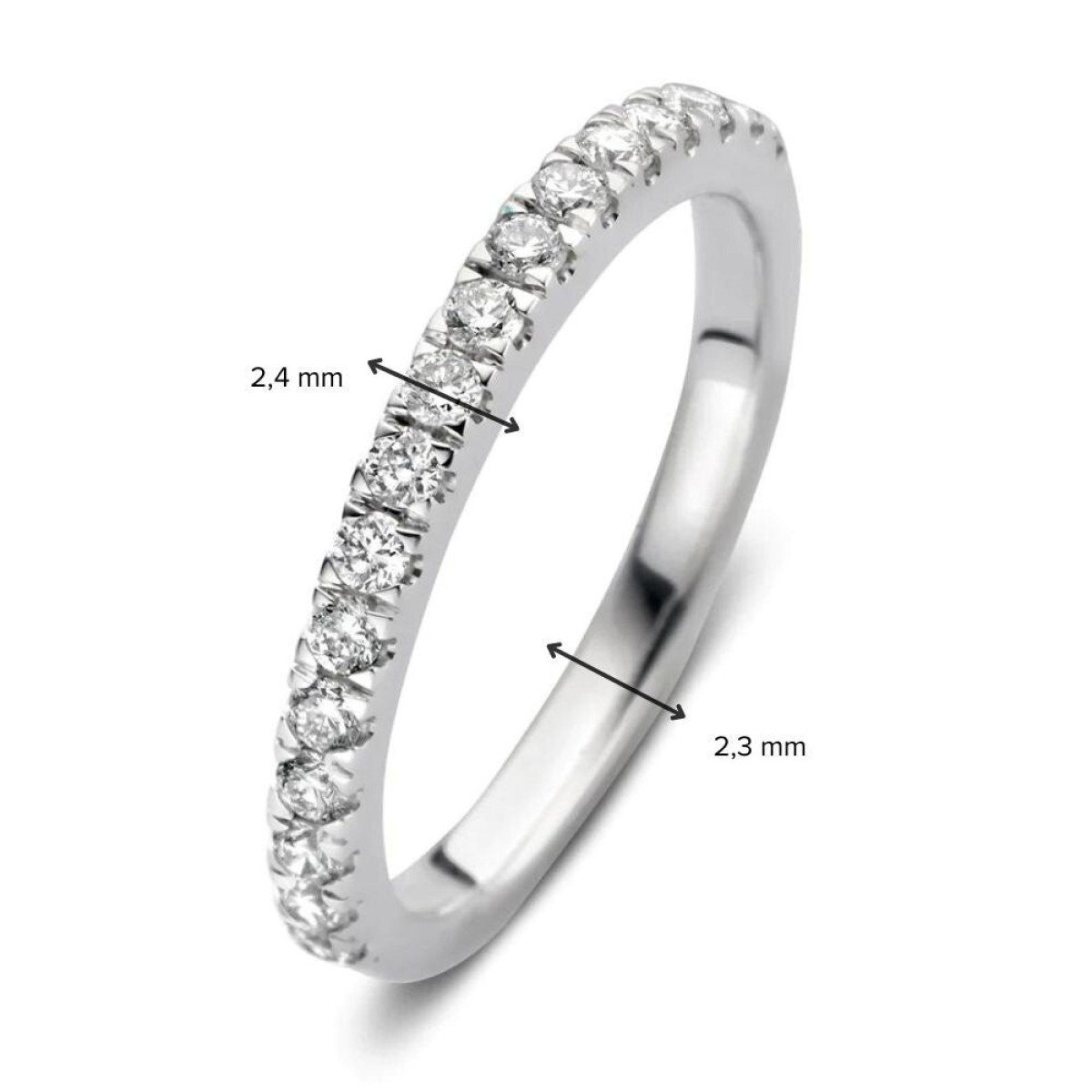 Aurore Millie RA25500044 witgouden alliance ring 18-karaat met briljant geslepen lab grown diamant 0.44 crt