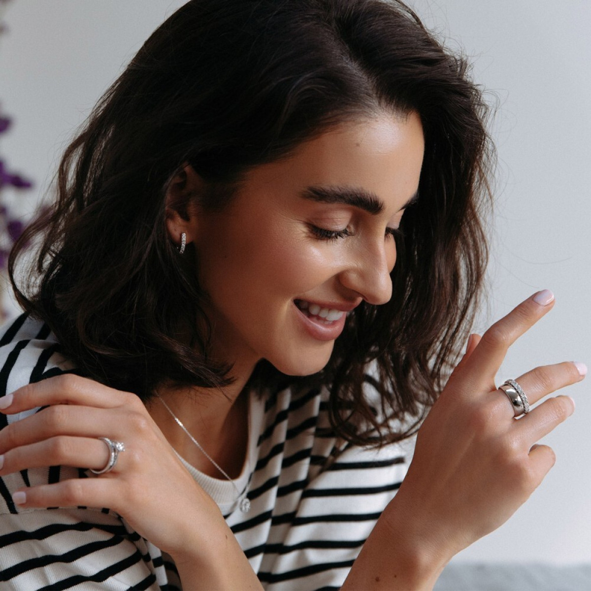 Aurore Millie RA25500086 alliance ring van 18-karaat witgoud met lab grown diamant 0.86 crt