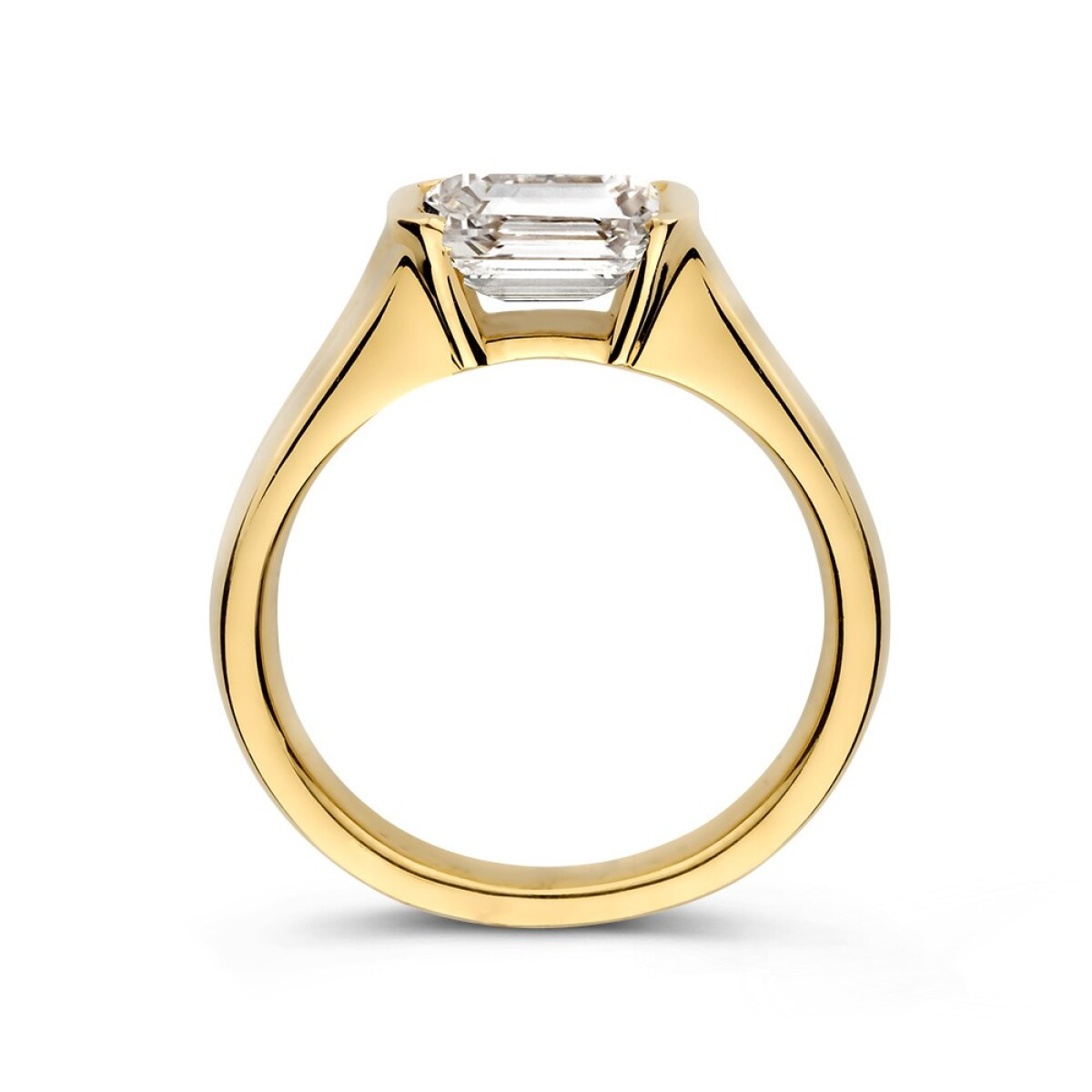 Aurore Nina RA15052150 18-karaat gouden ring emerald geslepen lab grown diamant 1.50 crt