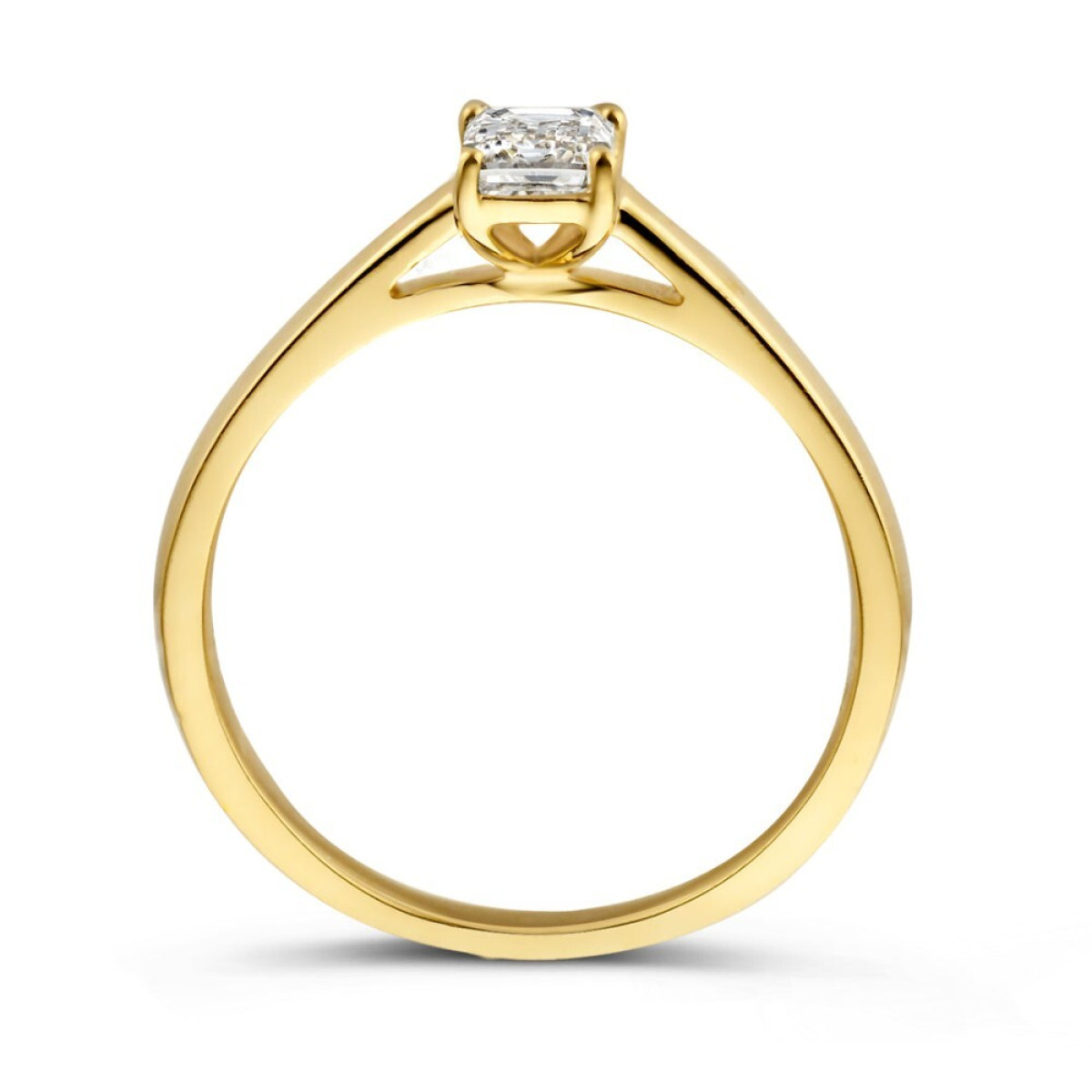 Aurore Nora RA15750030 solitaire ring van 18-karaat goud met emerald lab grown diamant 0.30 crt