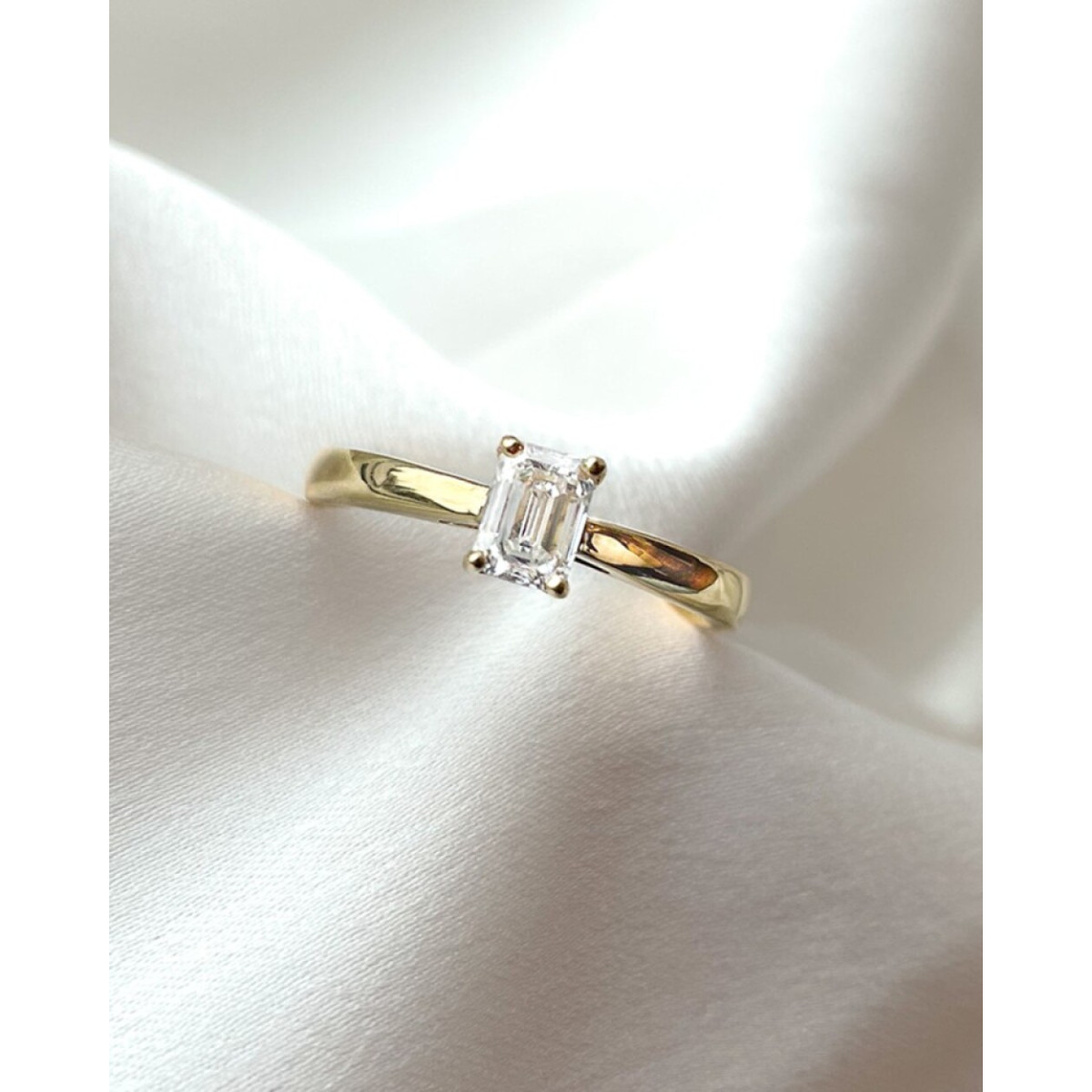 Aurore Nora RA15750030 solitaire ring van 18-karaat goud met emerald lab grown diamant 0.30 crt