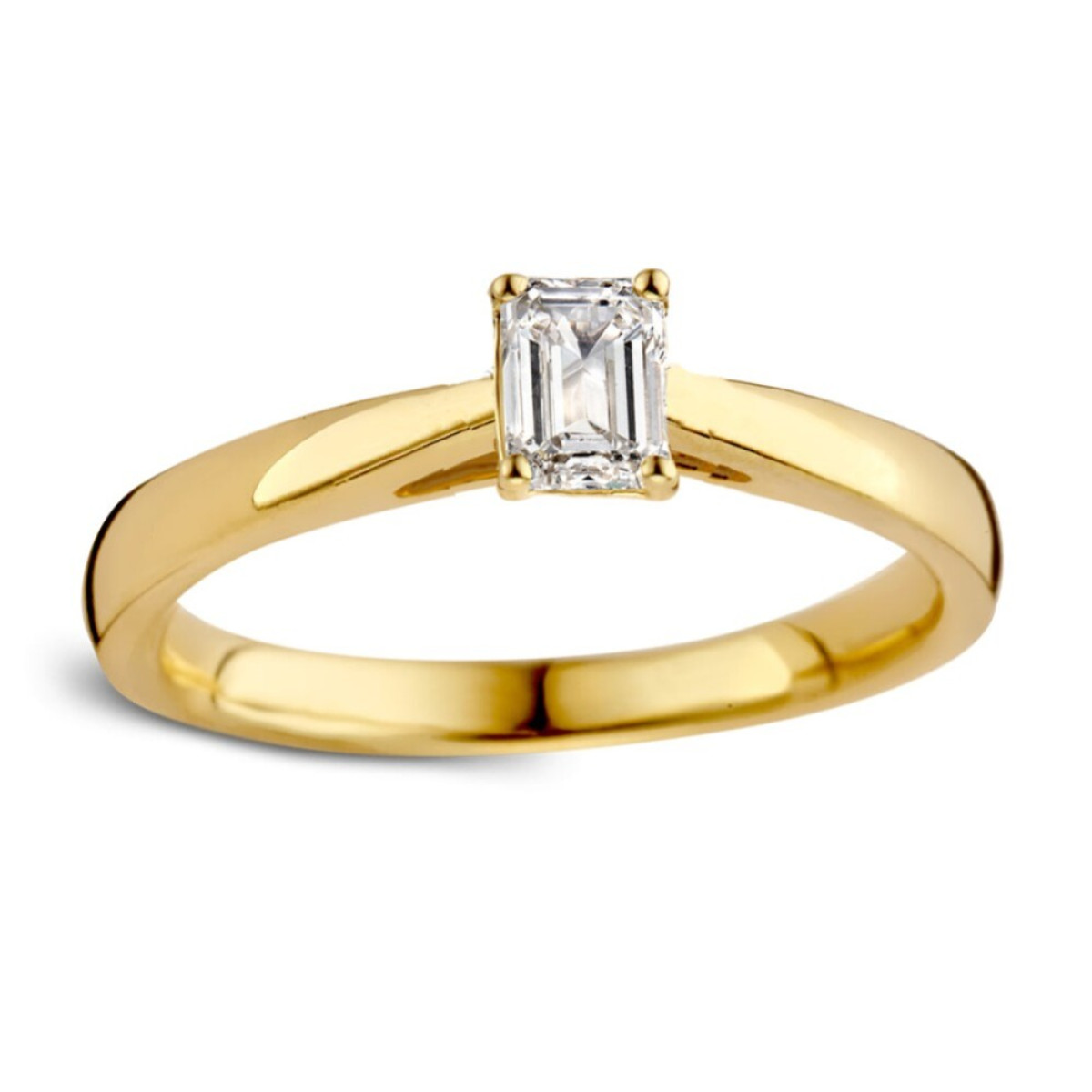 Aurore Nora RA15750030 solitaire ring van 18-karaat goud met emerald lab grown diamant 0.30 crt