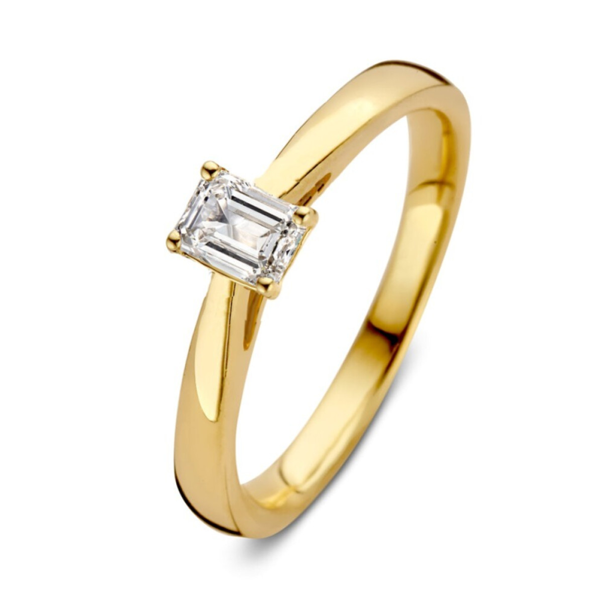 Aurore Nora RA15750030 solitaire ring van 18-karaat goud met emerald lab grown diamant 0.30 crt