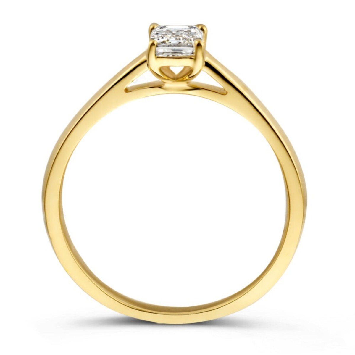 Aurore Nora RA15750050 solitaire ring van 18-karaat goud met emerald lab grown diamant 0.50 crt
