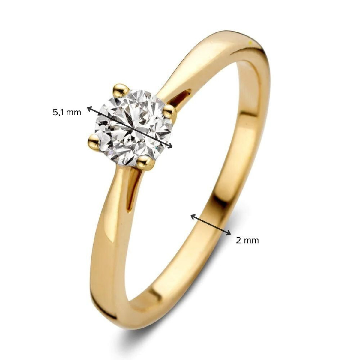 Aurore Olivia RA15010050 verlovingsring van 18-karaat goud met briljant lab grown diamant 0.50 crt