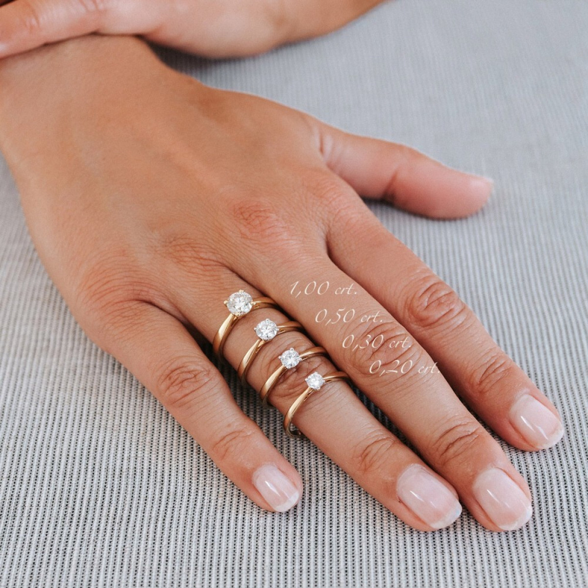 Aurore Olivia RA15010050 verlovingsring van 18-karaat goud met briljant lab grown diamant 0.50 crt