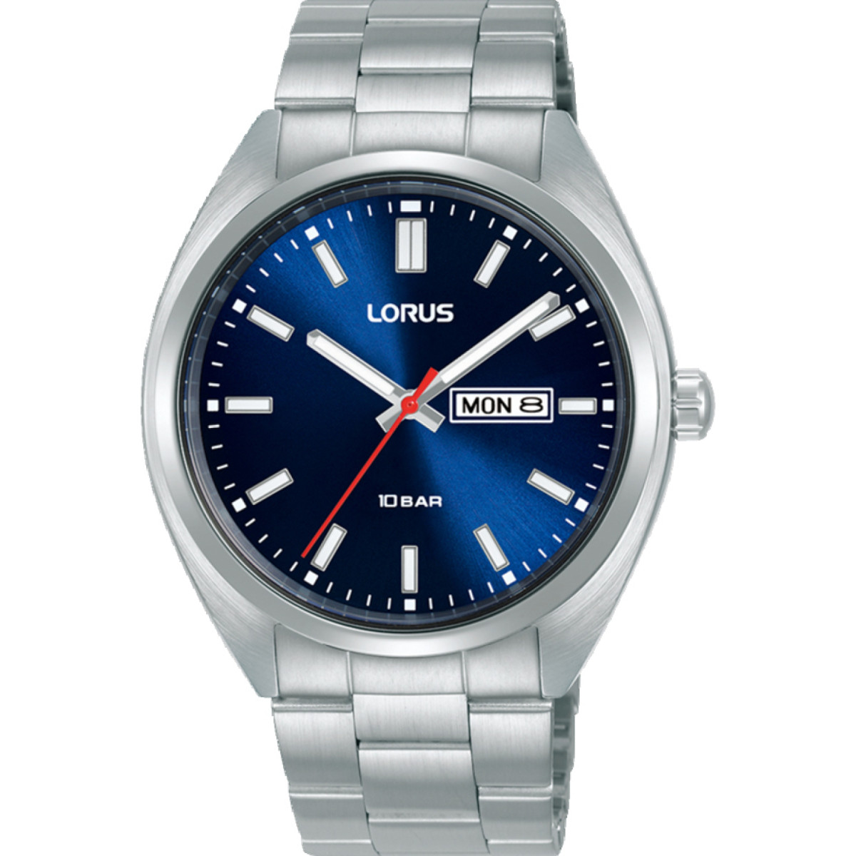 Lorus RH365AX9 herenhorloge van zilverkleurig staal met blauwe wijzerplaat - Ø 41 mm