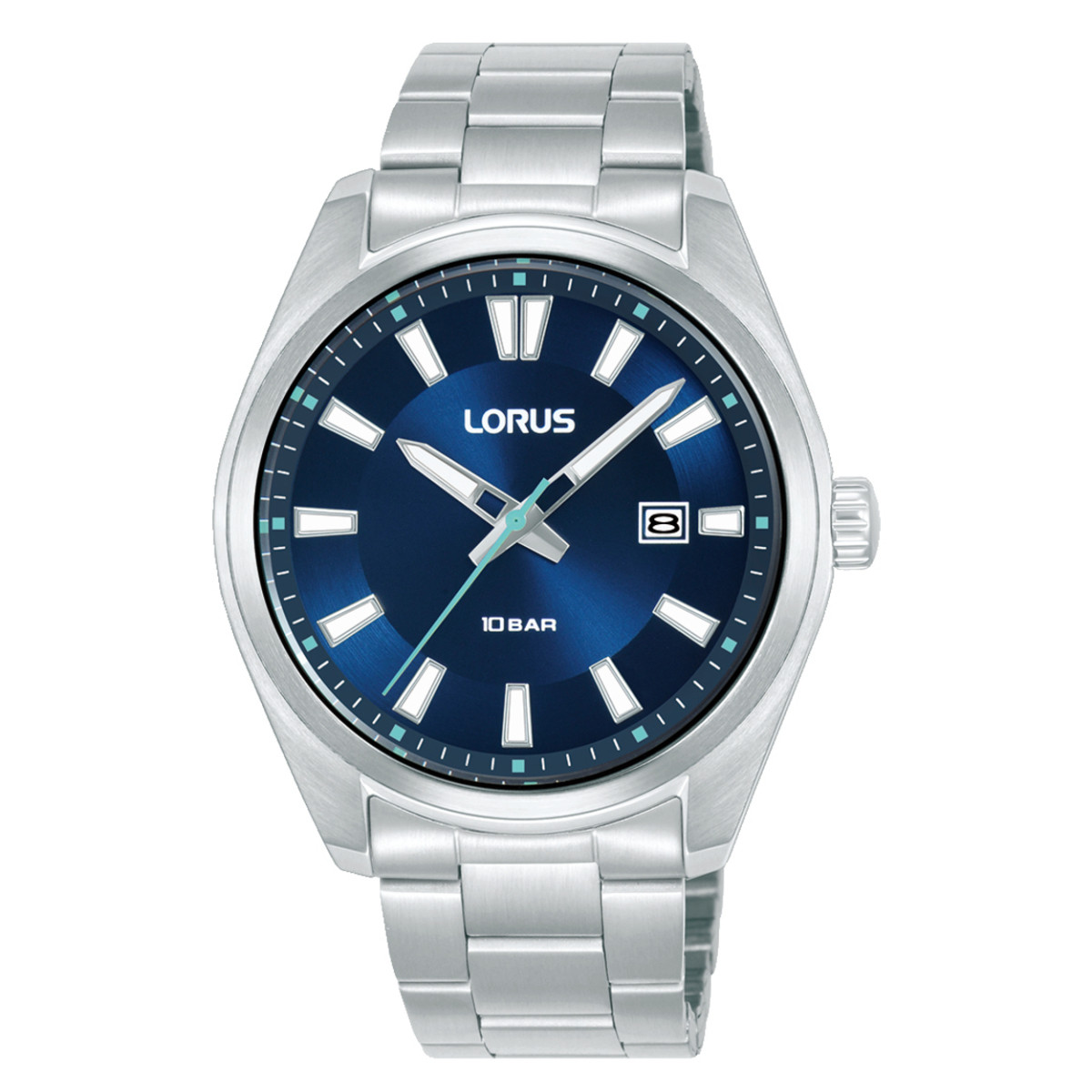 Lorus RH919SX9 herenhorloge staal met blauwe wijzerplaat en datum - ø 40 mm