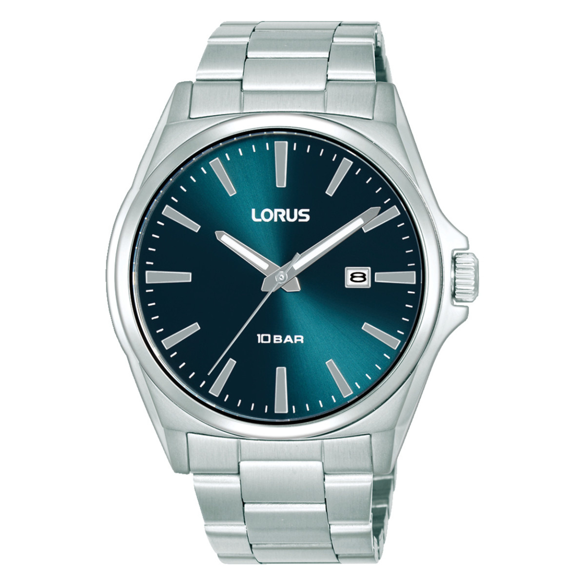 Lorus RH947SX9 herenhorloge met blauwe wijzerplaat en zilverkleurige stalen schakels - Ø 42 mm